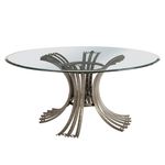 Обеденный стол Phillips Collection Bicycle Rim Dining Table Base, Grey, with Glass, фото 1