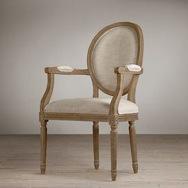 Restoration Hardware Vintage French Round Upholstered Armchair, фото 1