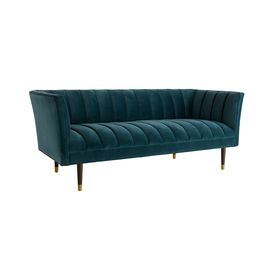 Диван Arteriors Christophe Sofa Peacock Velvet Dark Walnut, фото 1