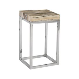Приставной столик Phillips Collection Onyx Side Table, Stainless Steel Base, фото 1