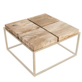 Кофейный столик Phillips Collection Petrified Wood Coffee Table, SS Base, фото 1