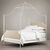 Restoration Hardware 19th C. Campaign Upholstered Iron Canopy Bed Distressed White, фото 1