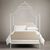 Restoration Hardware 19th C. Campaign Upholstered Iron Canopy Bed Distressed White, фото 2