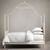 Restoration Hardware 19th C. Campaign Upholstered Iron Canopy Bed Distressed White, фото 3