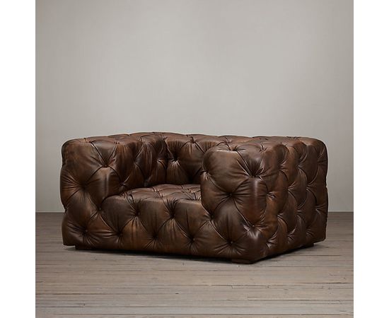 Restoration Hardware Soho Tufted Leather Chair, фото 1