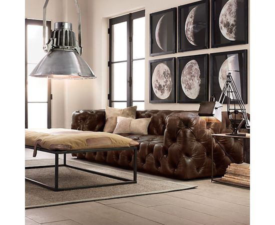 Restoration Hardware Soho Tufted Leather Sofa, фото 4