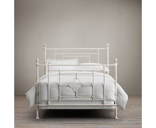 Restoration Hardware 19th C. Quatrefoil Iron Bed Distressed White, фото 2