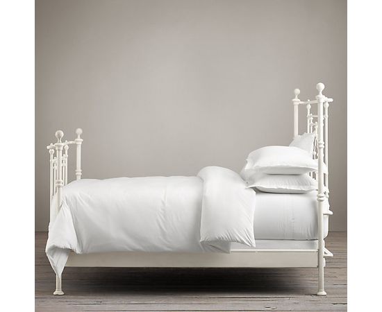 Restoration Hardware 19th C. Quatrefoil Iron Bed Distressed White, фото 3