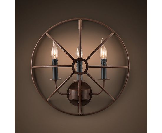 Настенный светильник Restoration Hardware Foucault&#039;s Iron Orb Sconce Rustic Iron, фото 1