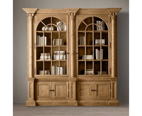 Книжный шкаф Restoration Hardware Palladian Salvaged Pine Double Library Bookcase, фото 1
