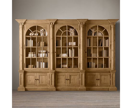 Restoration Hardware Palladian Salvaged Pine Triple Library Bookcase, фото 1