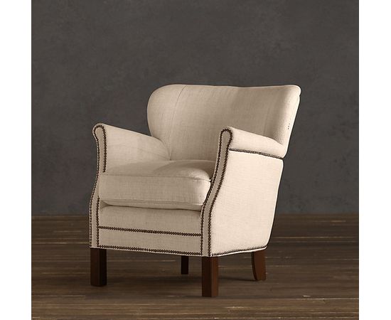Кресло Restoration Hardware Professor's Upholstered Chair With Nailheads, фото 1
