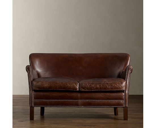 Диван Restoration Hardware Professor&#039;s Leather Double Chair With Nailheads, фото 2