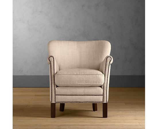 Кресло Restoration Hardware Professor&#039;s Upholstered Chair With Nailheads, фото 2