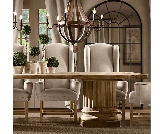 Restoration Hardware Salvaged Wood Architectural Column Extension Dining Tables, фото 5