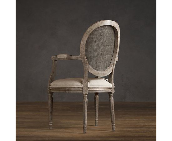Restoration Hardware Vintage French Cane Back Round Upholstered Armchair, фото 3