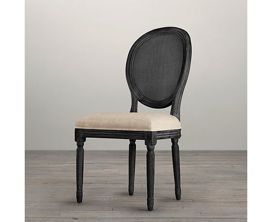 Restoration Hardware Vintage French Cane Back Round Upholstered Side Chair, фото 3