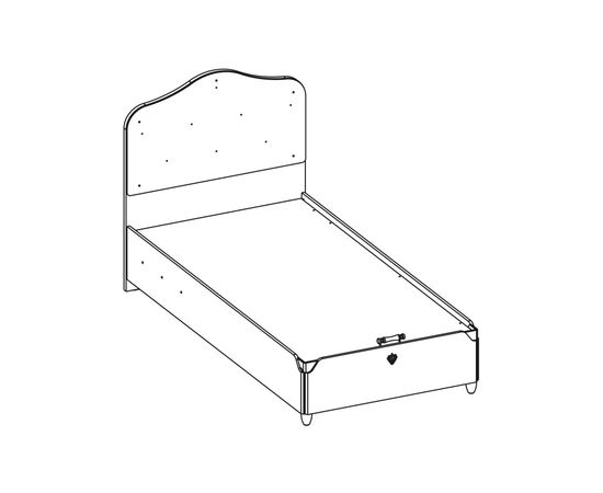 Кровать односпальная CILEK Flora Fabric Headed Bed With Base, фото 4