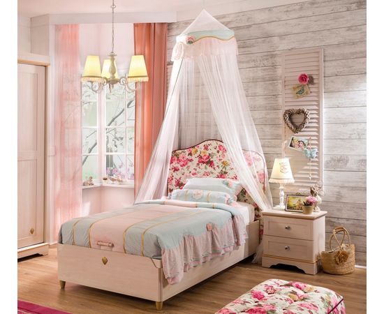 Кровать односпальная CILEK Flora Fabric Headed Bed With Base, фото 2