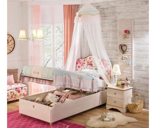 Кровать односпальная CILEK Flora Fabric Headed Bed With Base, фото 3