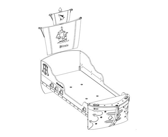 Кровать детская CILEK Pirate в виде корабля, фото 4