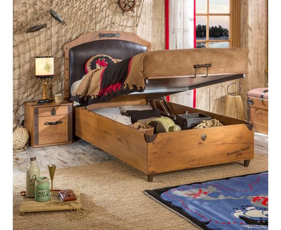 Кровать детская CILEK Pirate с кожаным изголовьем и базой, фото 2
