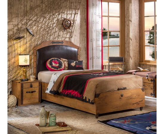 Кровать детская CILEK Pirate с кожаным изголовьем и базой, фото 4