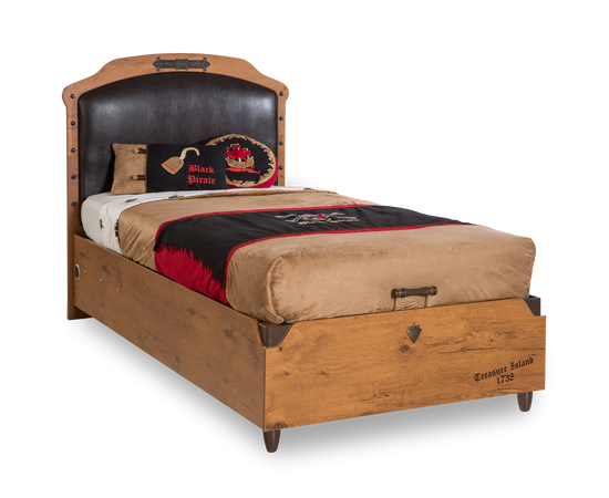 Кровать детская CILEK Pirate с кожаным изголовьем и базой, фото 1
