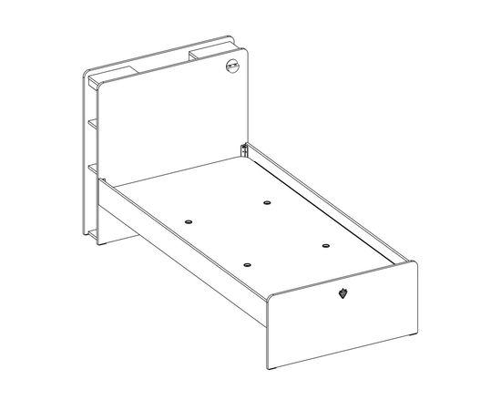 Кровать односпальная CILEK White (100x200 Cm), фото 4
