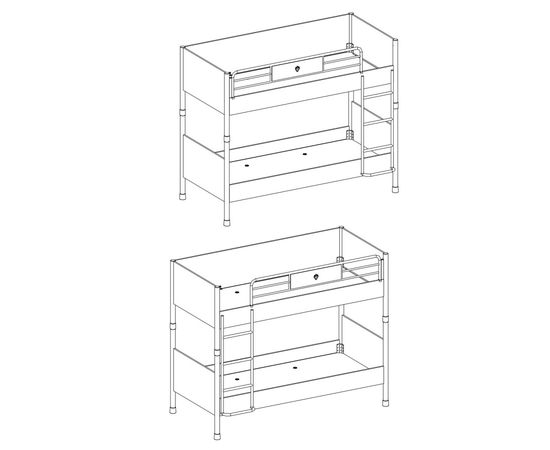 Кровать двухъярусная CILEK White (90x200 Cm), фото 4
