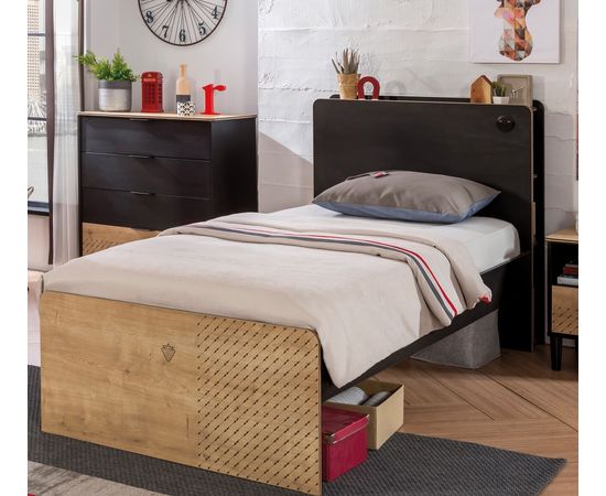 Кровать односпальная CILEK Black (100x200 Cm), фото 2