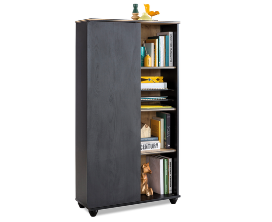 Шкаф CILEK Black Bookcase With Storage, фото 1
