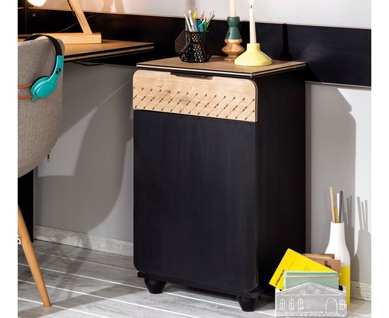 Шкаф CILEK Black High Nightstand, фото 2