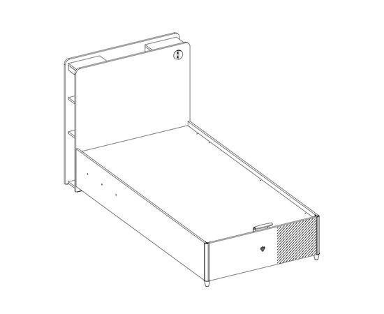 Кровать односпальная с базой CILEK Black (100x200 Cm), фото 6