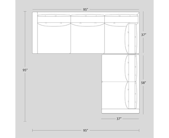 Диван модульный Jonathan Adler Topanga Sectional Right Arm Facing, фото 5