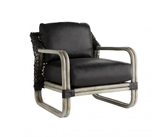 Кресло Arteriors Tara Lounge Chair Noir Leather, фото 1