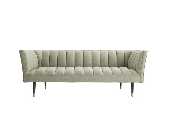 Диван Arteriors Christophe Sofa Peacock Velvet Dark Walnut, фото 2