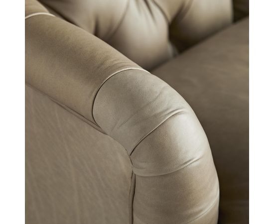 Диван Arteriors Klein Sofa Mushroom Leather Grey Ash, фото 5