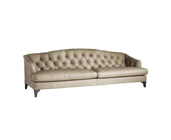 Диван Arteriors Klein Sofa Mushroom Leather Grey Ash, фото 1