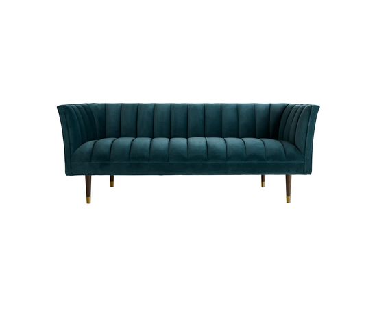 Диван Arteriors Christophe Sofa Peacock Velvet Dark Walnut, фото 3