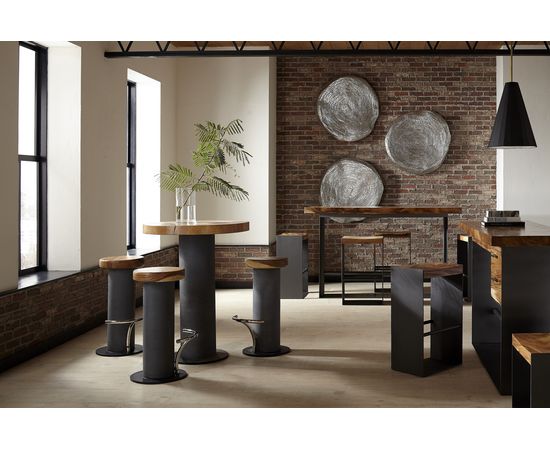 Письменный стол Phillips Collection Chamcha Wood Standing Desk, Iron Frame with Drawers, Bar Height, фото 2