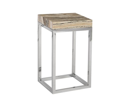 Приставной столик Phillips Collection Onyx Side Table, Stainless Steel Base, фото 1