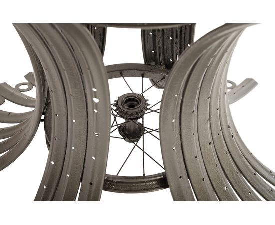 Обеденный стол Phillips Collection Bicycle Rim Dining Table Base, Grey, with Glass, фото 5