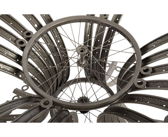 Обеденный стол Phillips Collection Bicycle Rim Dining Table Base, Grey, with Glass, фото 6