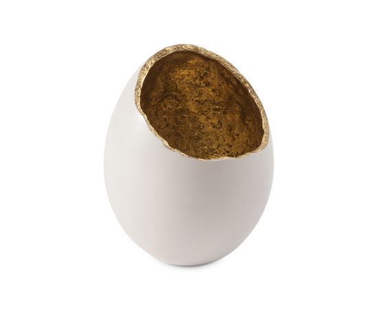 Ваза Phillips Collection Broken Egg Vase, White and Gold Leaf, фото 1