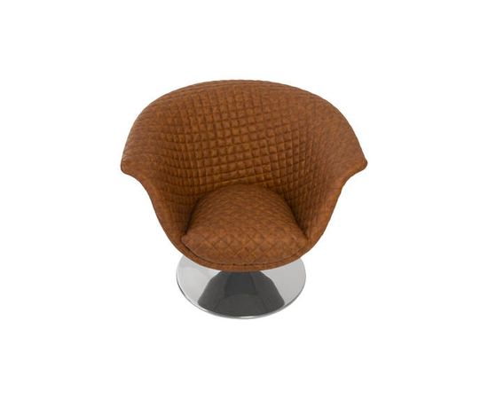 Кресло Phillips Collection Autumn Chair, Quilted Cognac, Trumpet Swivel Base, фото 5