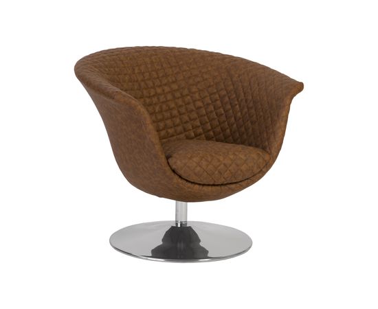 Кресло Phillips Collection Autumn Chair, Quilted Cognac, Trumpet Swivel Base, фото 1
