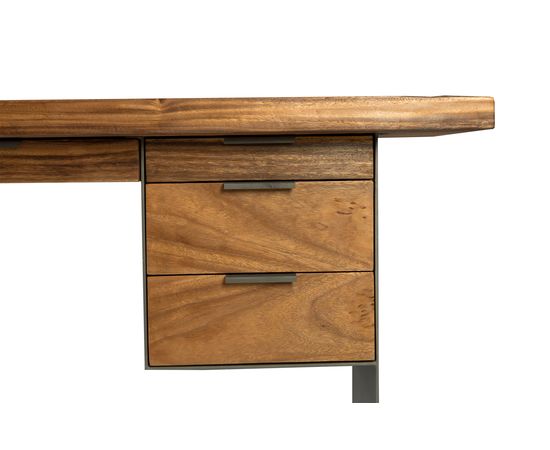 Письменный стол Phillips Collection Chamcha Wood Standing Desk, Iron Frame with Drawers, Bar Height, фото 7