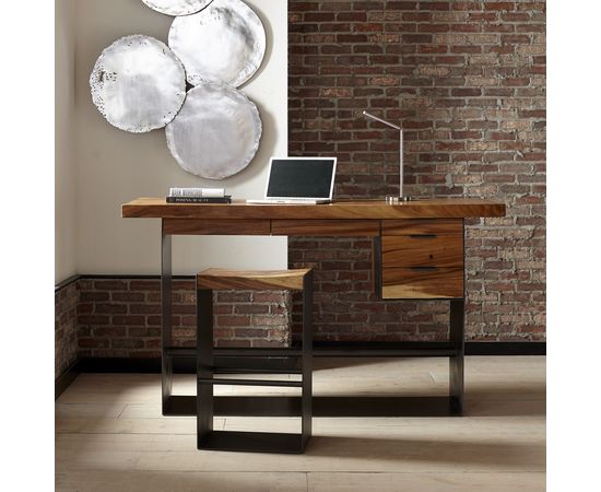 Письменный стол Phillips Collection Chamcha Wood Standing Desk, Iron Frame with Drawers, Bar Height, фото 3