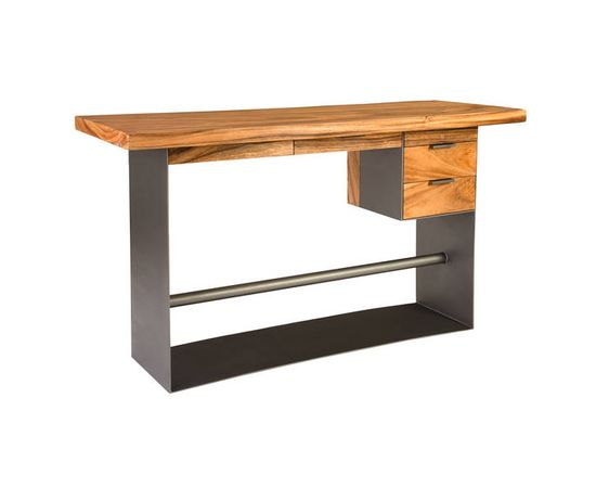 Письменный стол Phillips Collection Chamcha Wood Standing Desk, Iron Frame with Drawers, Bar Height, фото 1